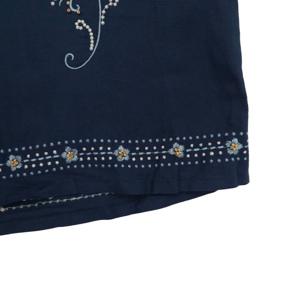 Uniform John Paul Richard Petite Linen Blend Skirt Women 8 Embroidered Beaded - Picture 7 of 10